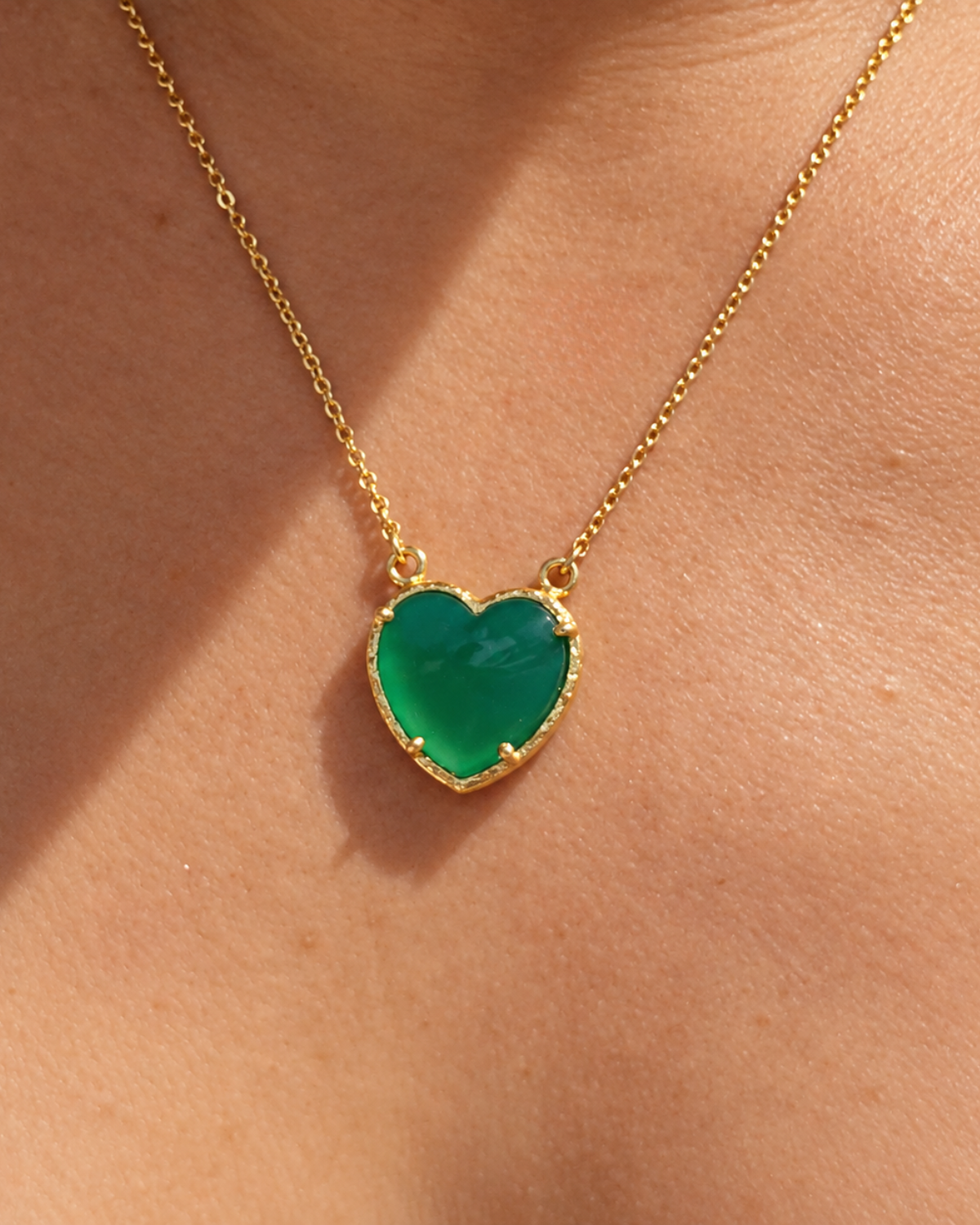 Green Chalcedony Stone Necklace