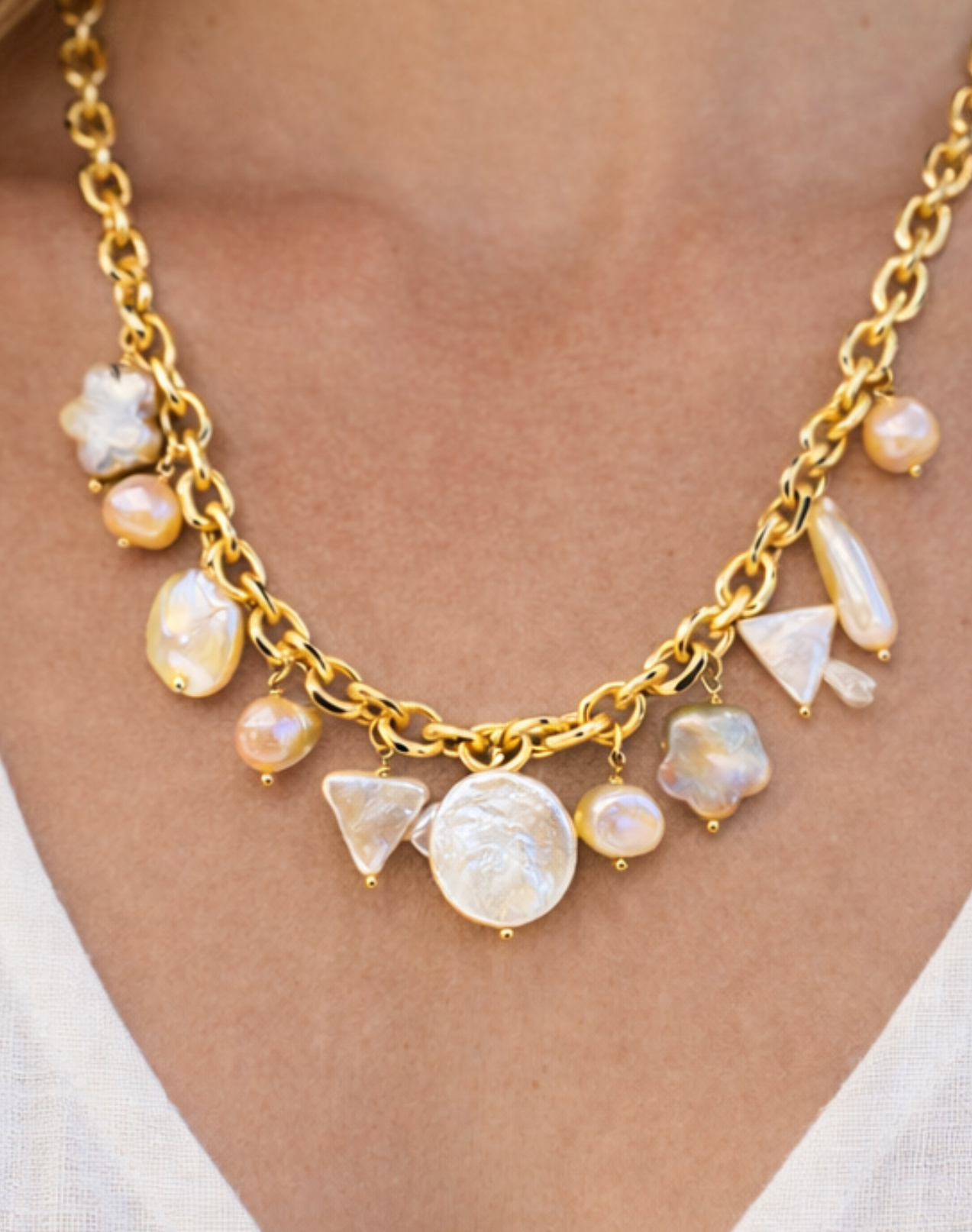 Sunset Baroque Pearl Necklace