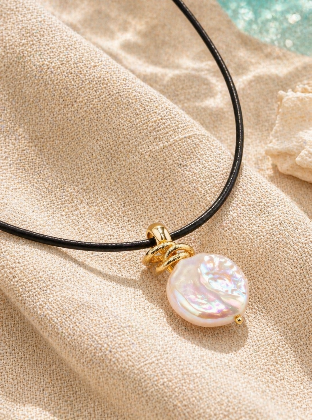 Sea of Pearl - Leather Necklace