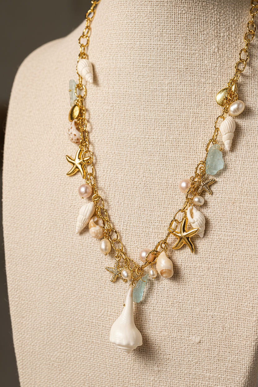 Sea Blue Charm Necklace