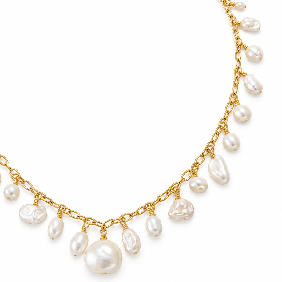 Vintage Pearl Cascade Necklace