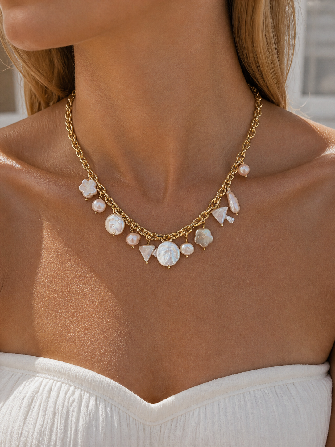 Sunset Baroque Pearl Necklace