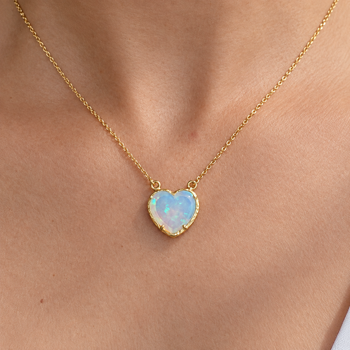 Opal Heart Necklace