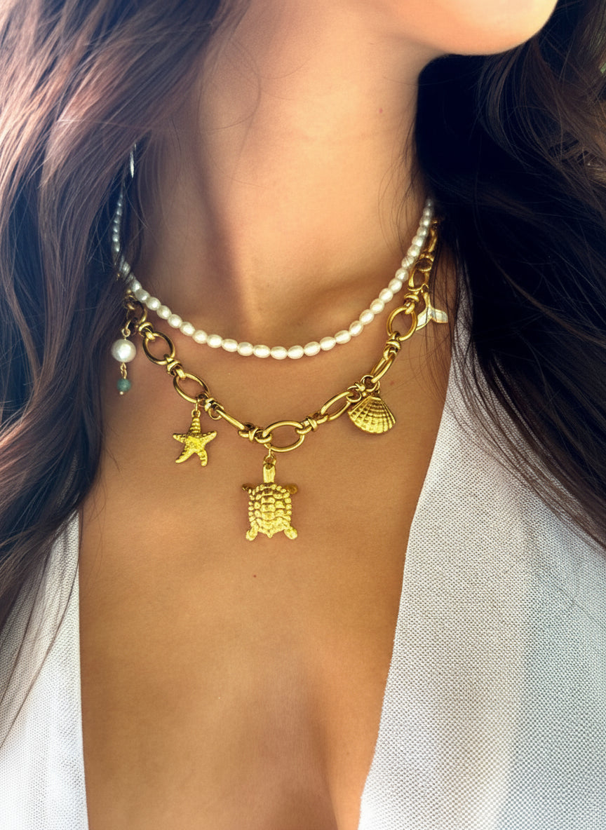 Golden Tide Charm Necklace