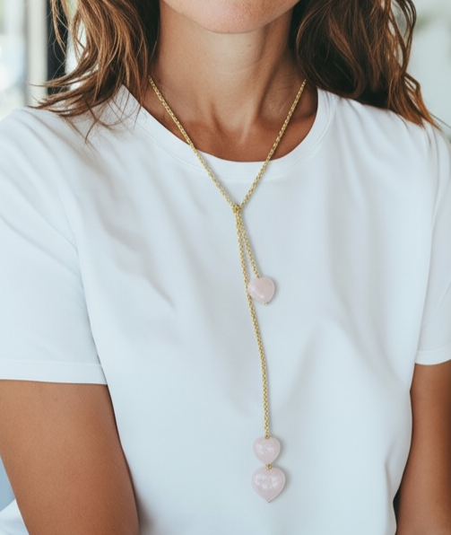 Rose Quartz Heart Necklace