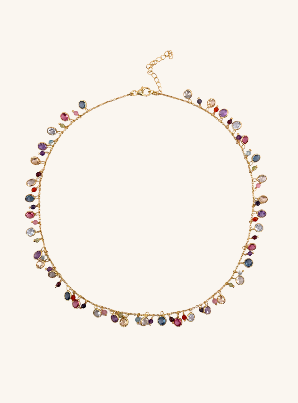 Mixed Stone Multi Drop Necklace