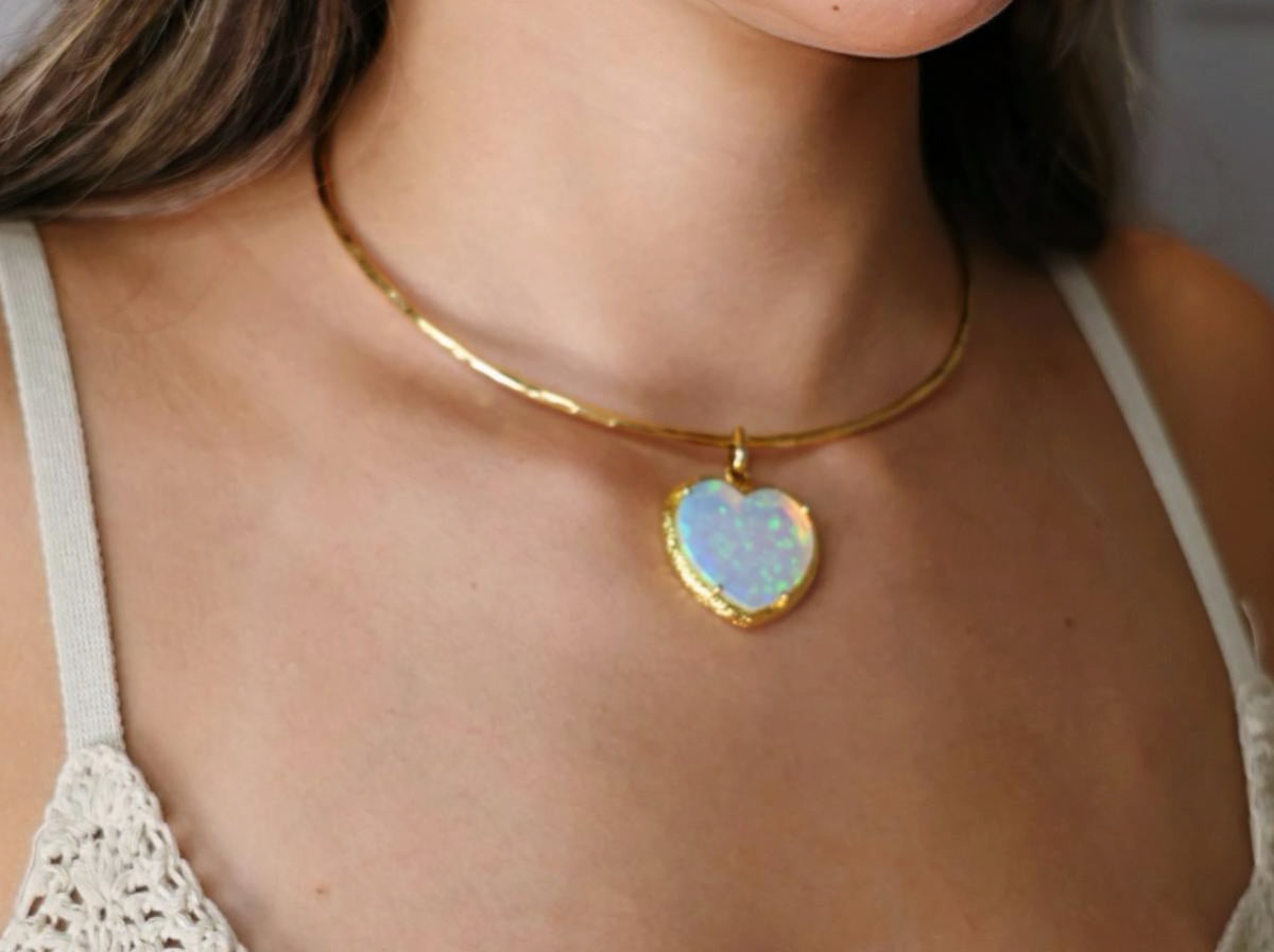 Opal Heart Necklace