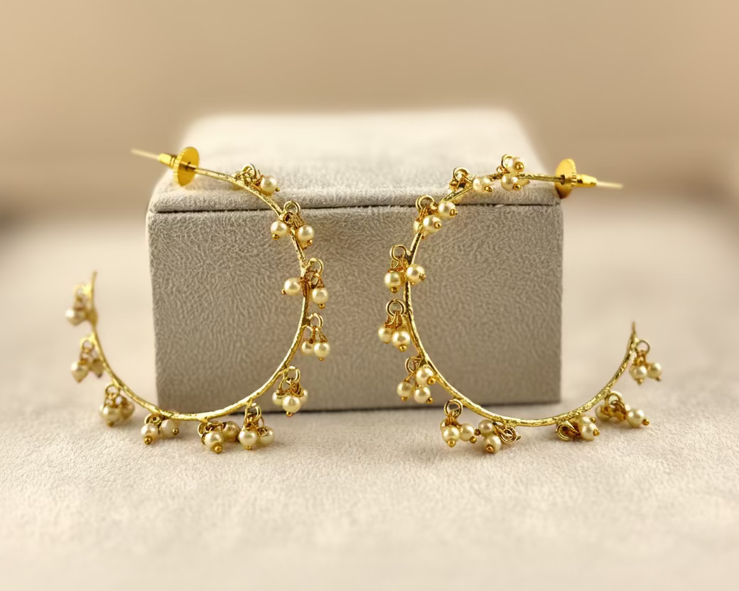 Lady Mini Pearls Hoops