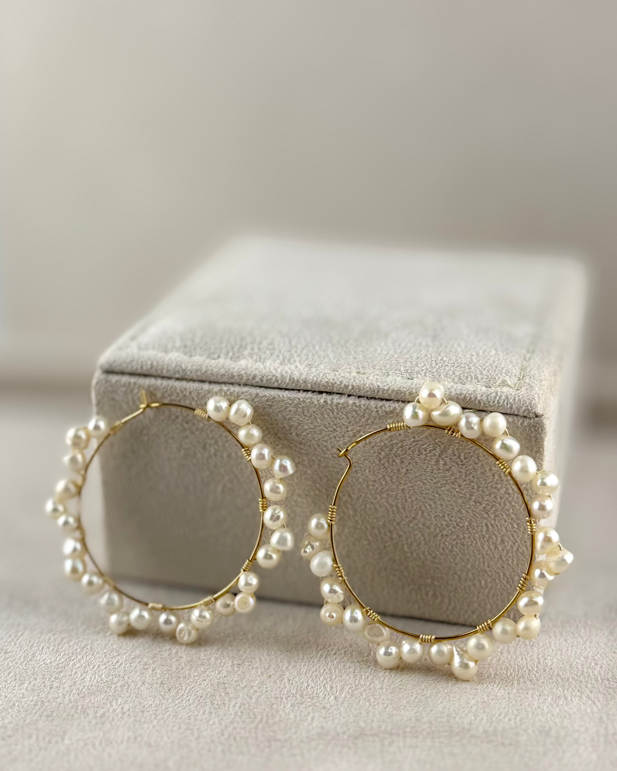 Beachside Pearled Hoops