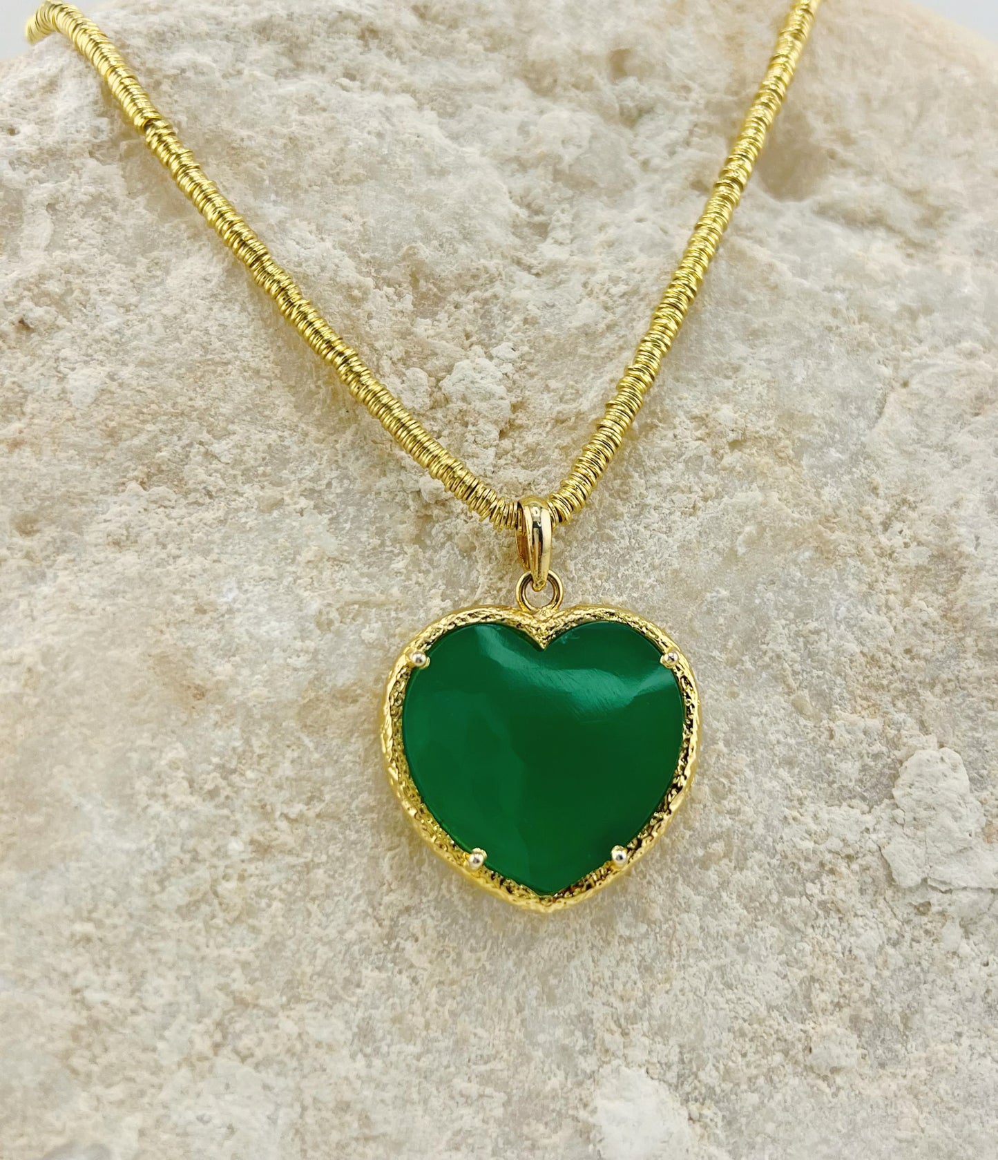 Green Love Stone Necklace