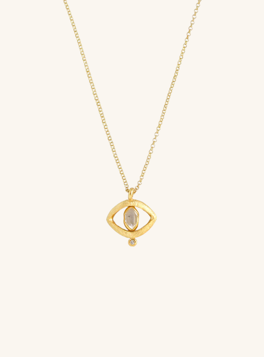 Herkimer Diamond Protective Eye Necklace