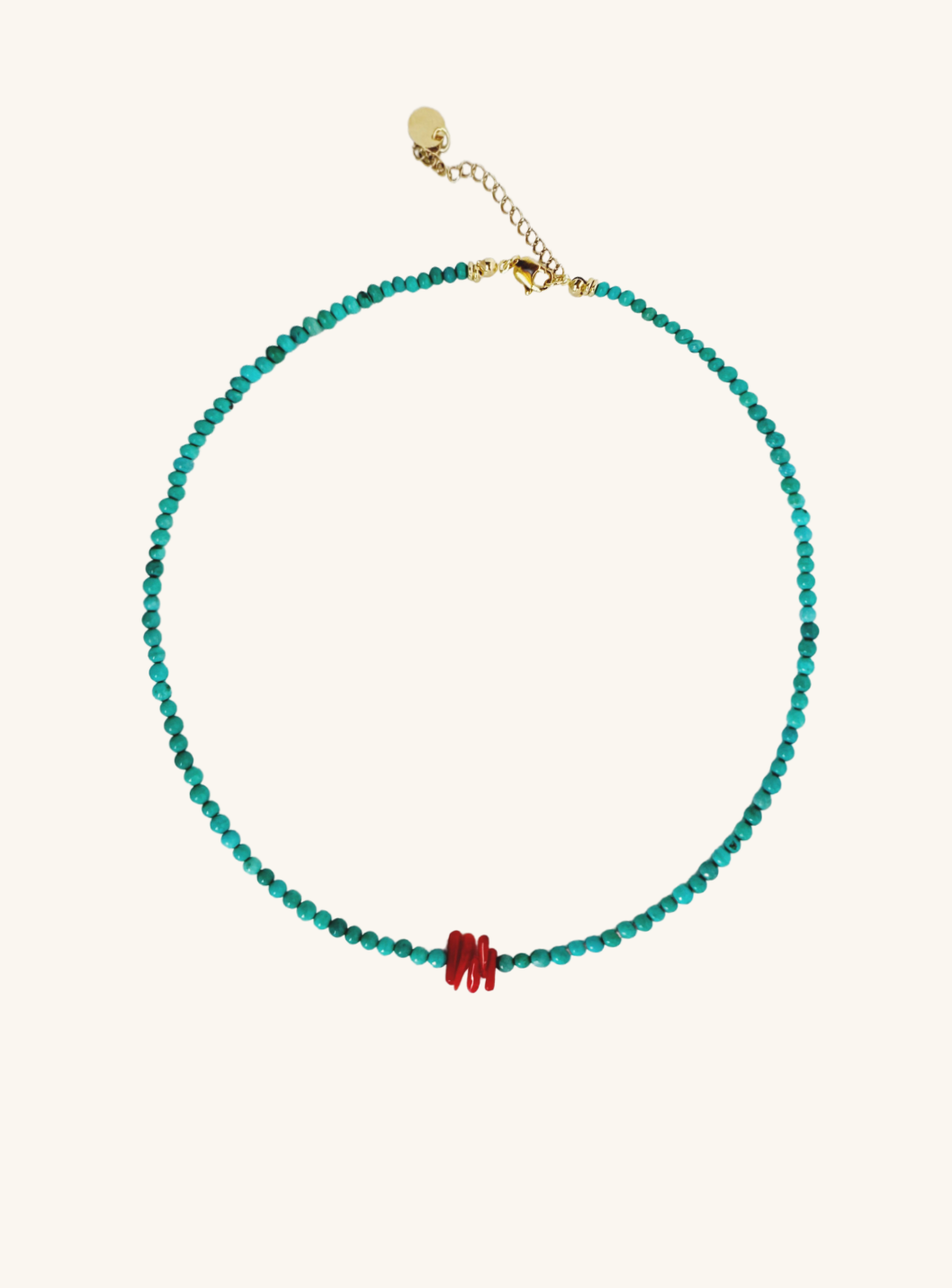 Turquoise and Mini Coral Necklace