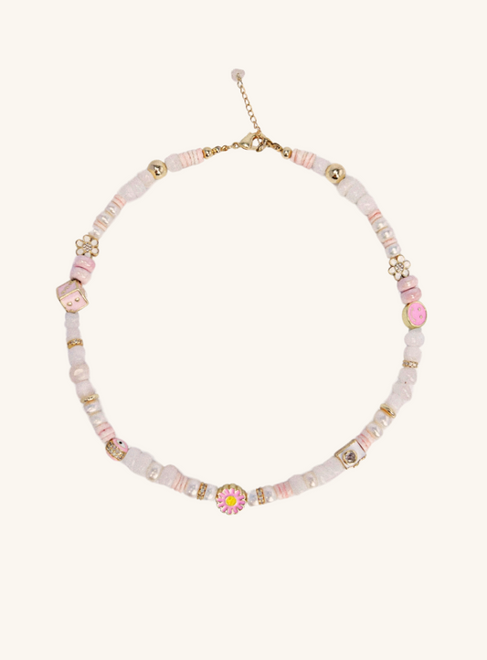 Pink Flowers Necklace