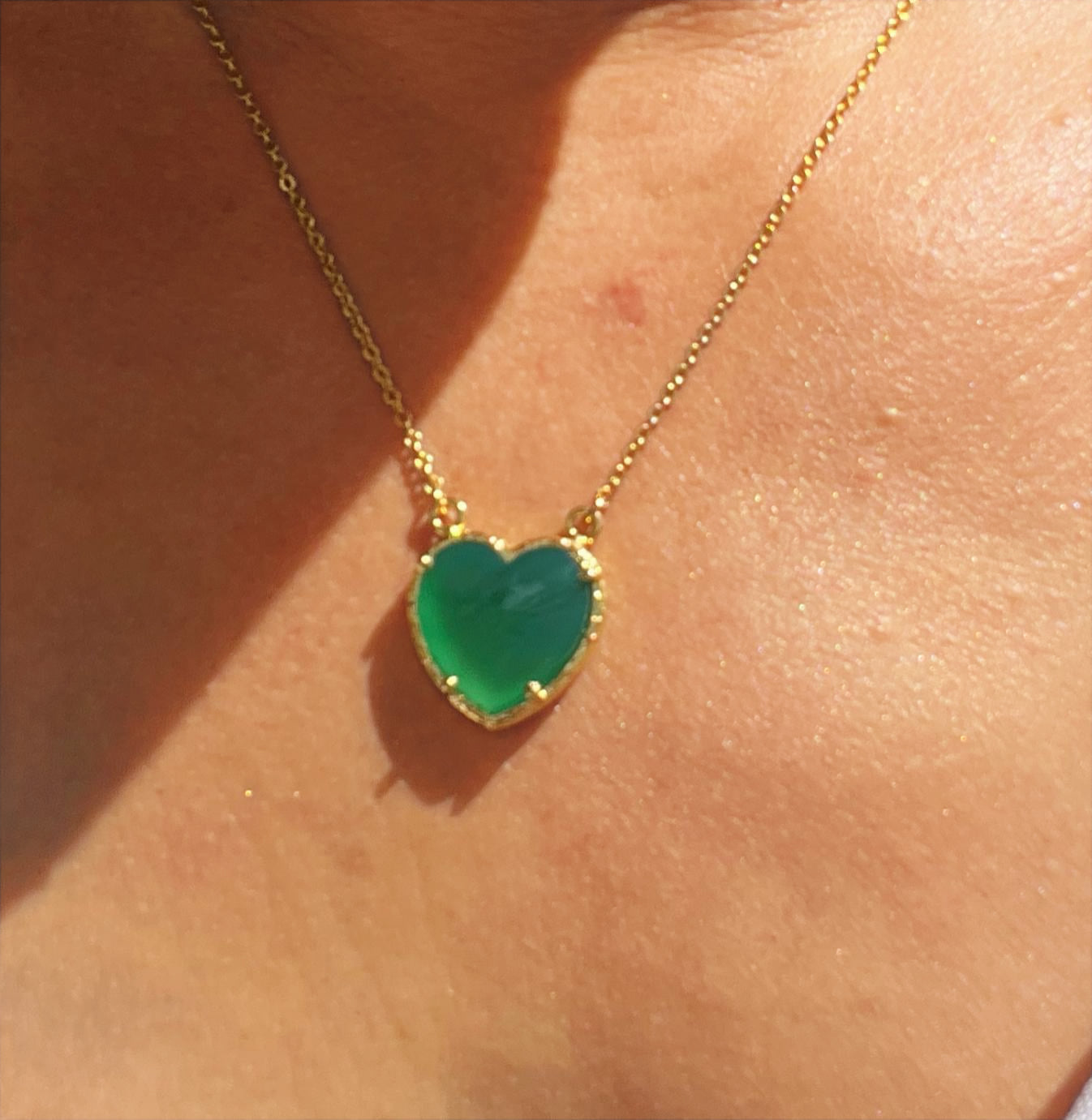 Green Love Stone Necklace