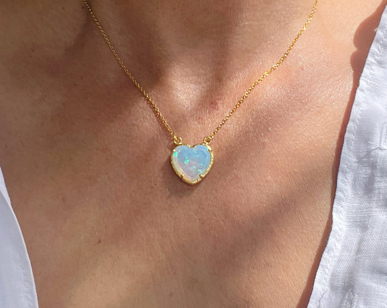 Opal Heart Necklace