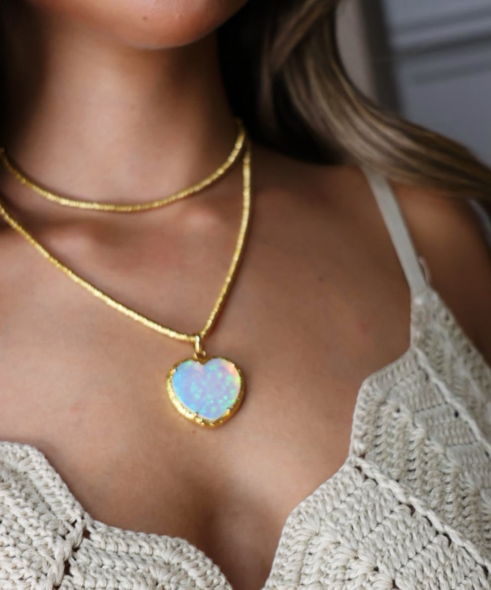 Opal Heart Necklace