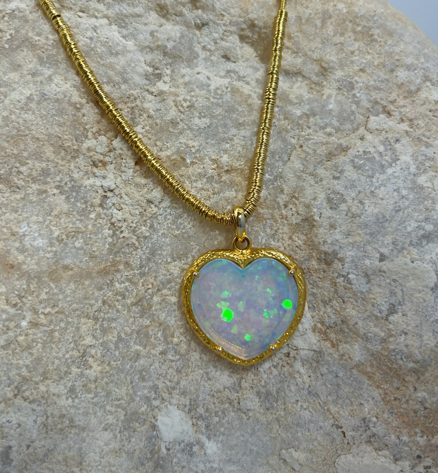 Opal Heart Necklace