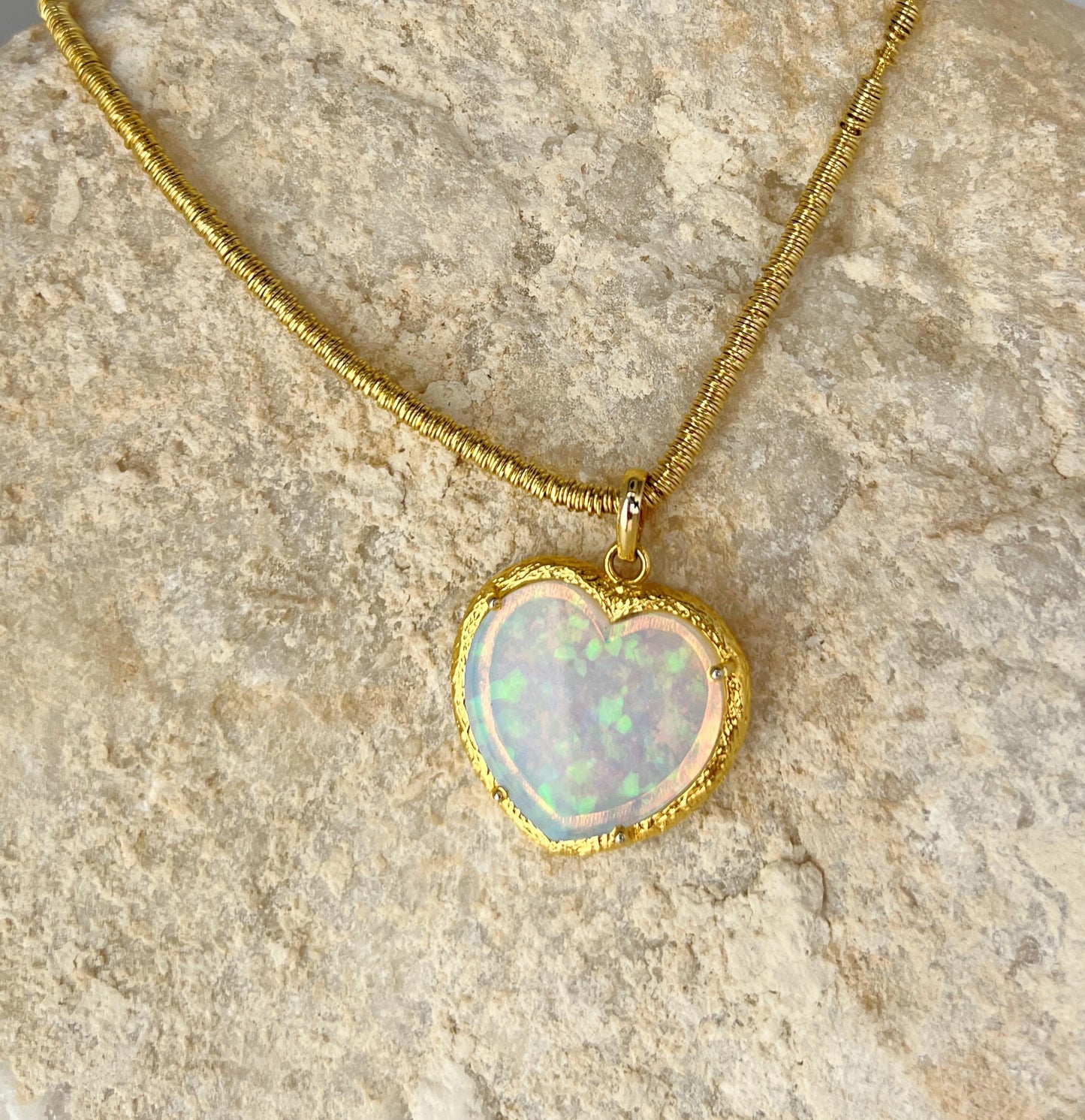 Opal Heart Necklace