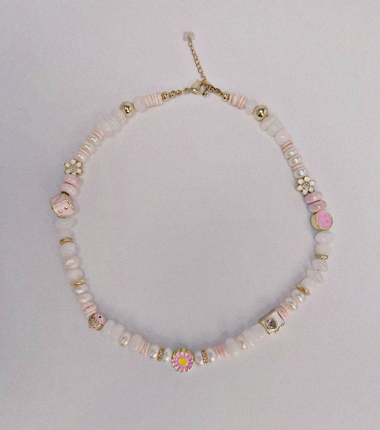 Pink Flowers Necklace