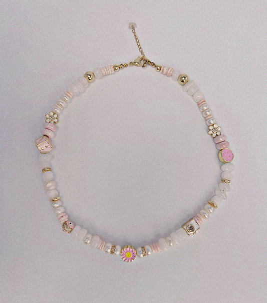 Pink Flowers Necklace