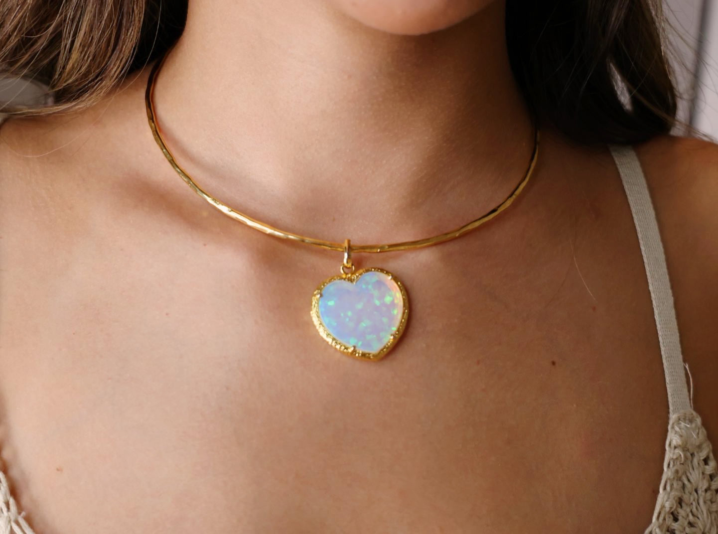 Opal Heart Necklace