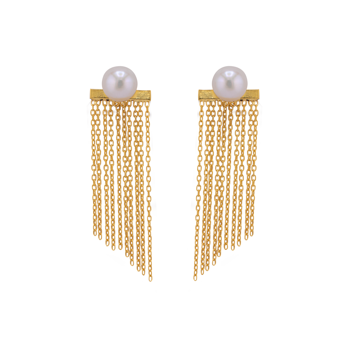 Pearl Chain Cascade Earrings