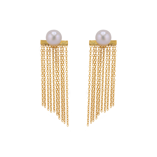 Pearl Chain Cascade Earrings