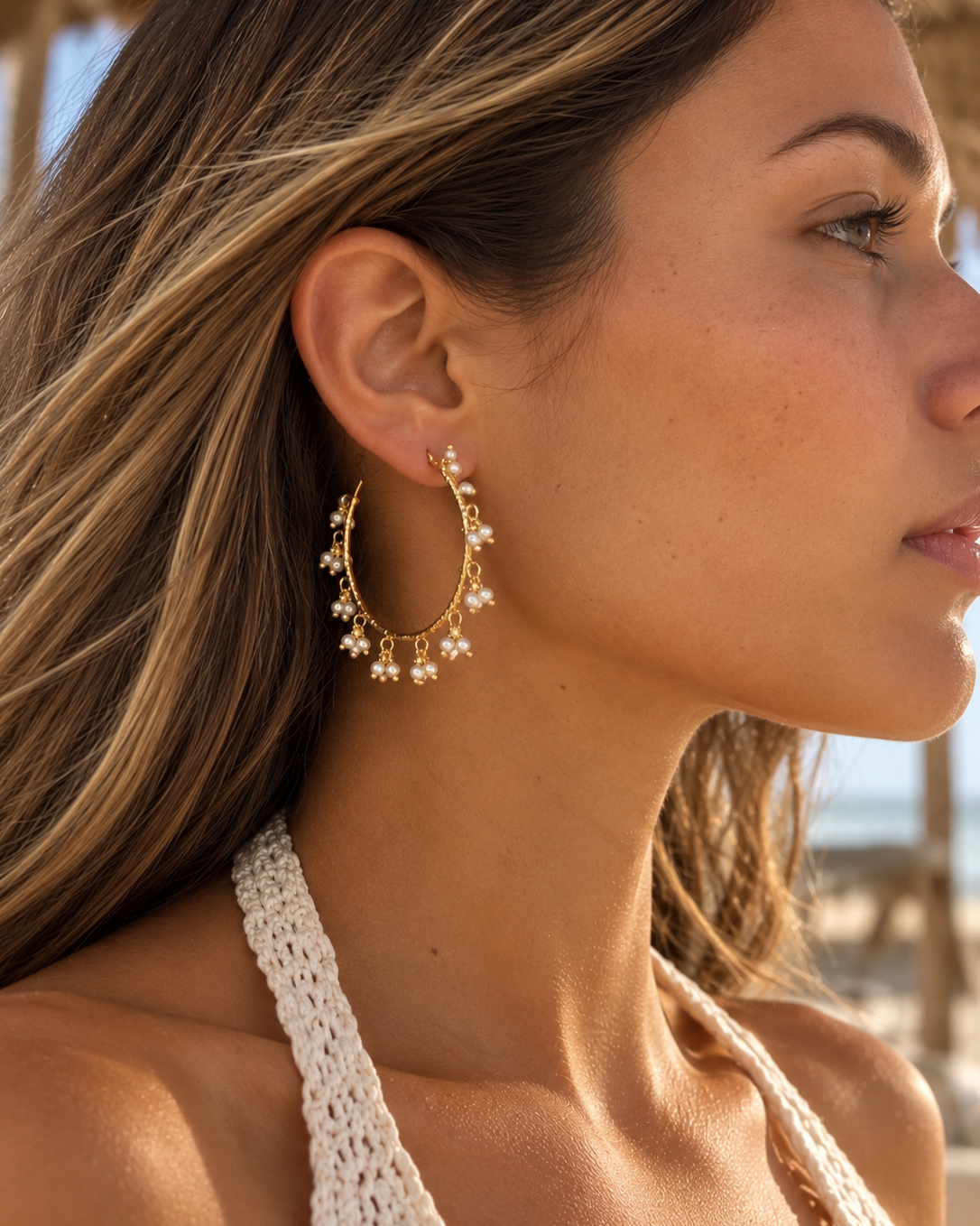 Lady Mini Pearls Hoops
