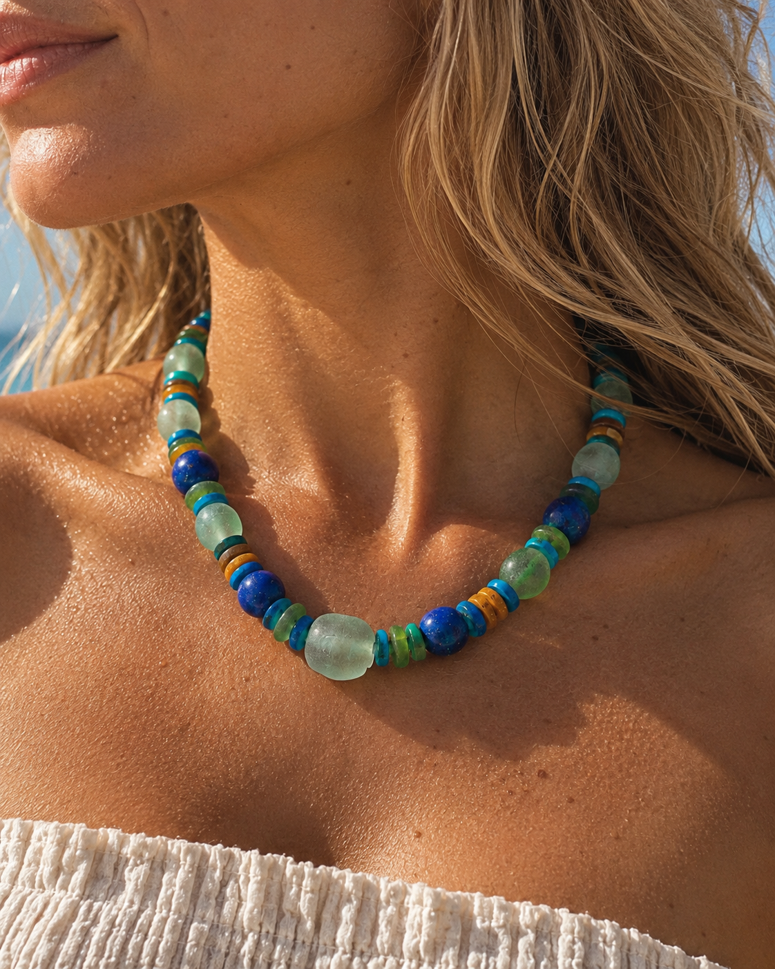 Mediterranean Recycled Glass Necklace