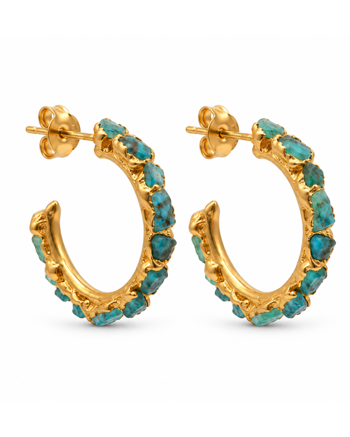 Medium Turquoise Hoops