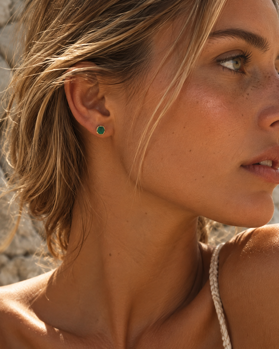 Mini Emerald Stud