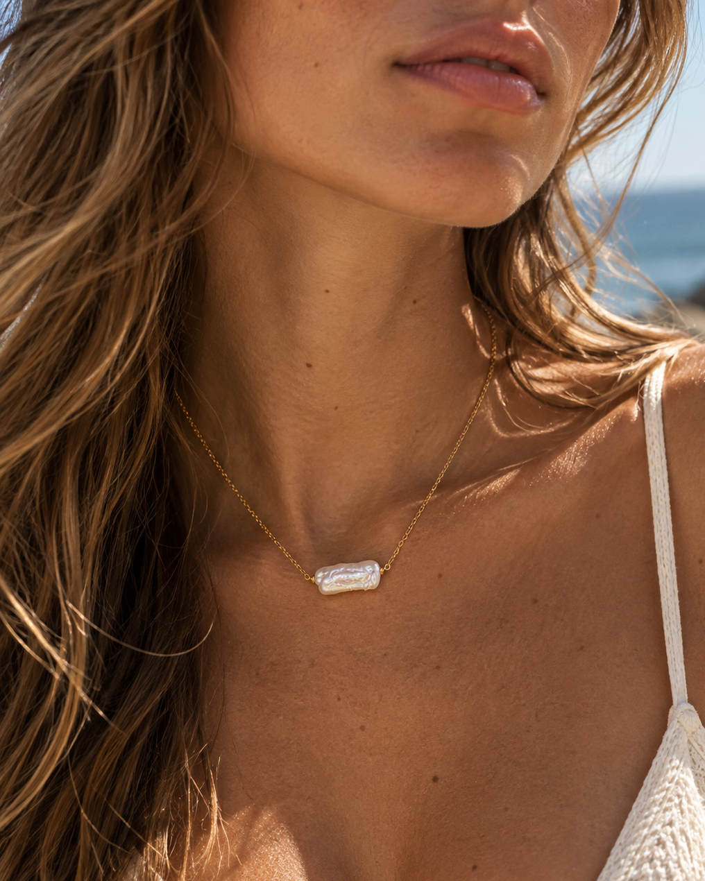 Minimal Keshi Pearl Necklace