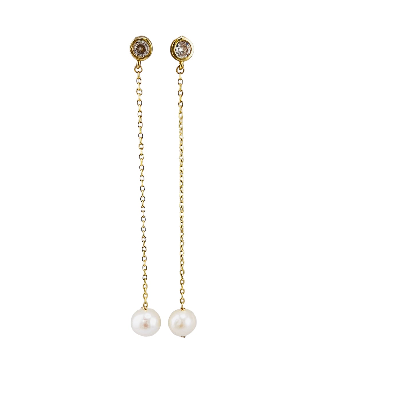 Pearl Long Drop Earrings