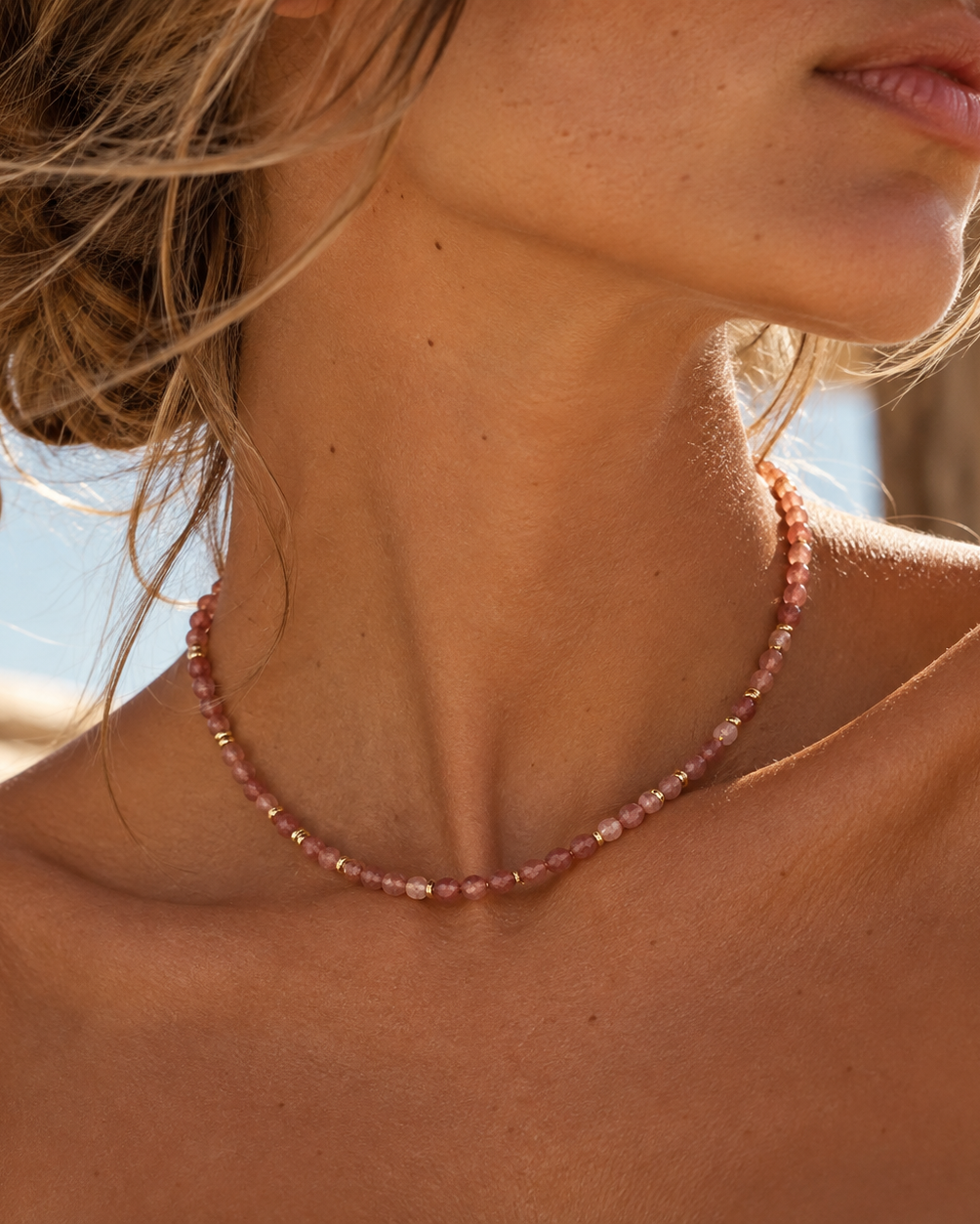 Raspberry Quartz Glow Necklace