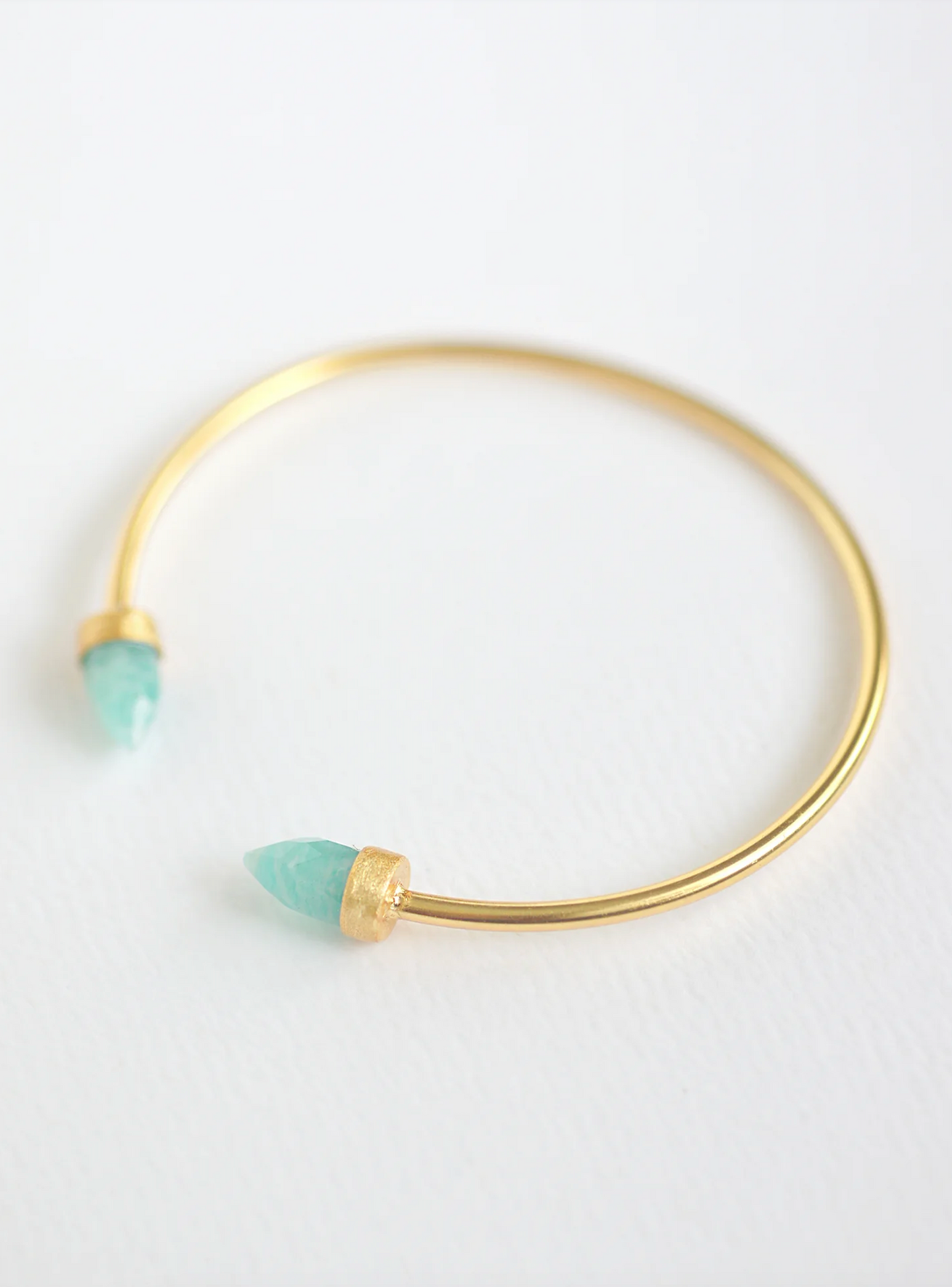 Double Crystal Point Bangle Bracelet