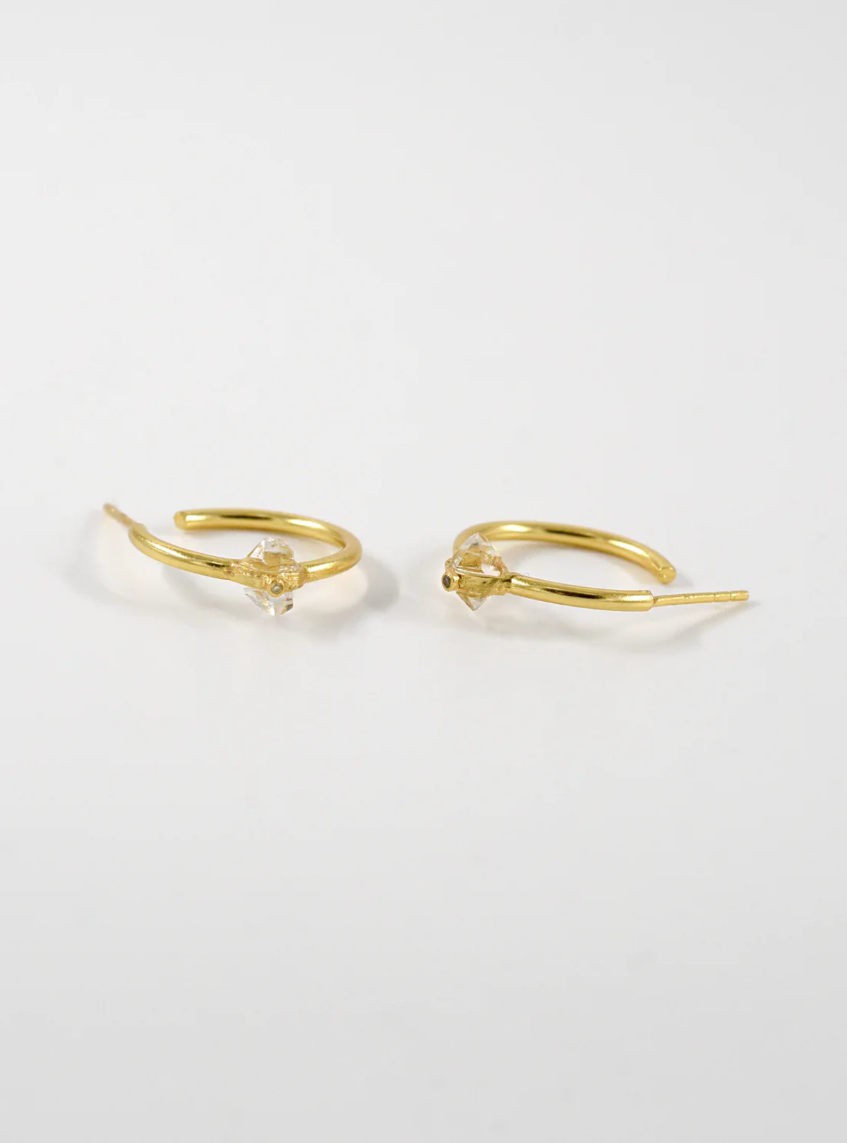 Herkimer Diamond Hoop Earring