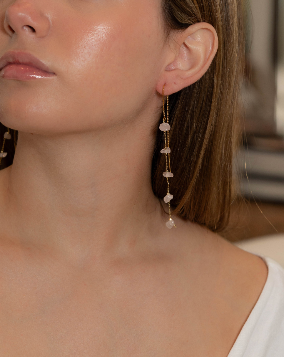 Long Clear Stone Earrings