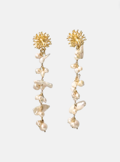 Golden Pearl Earrings