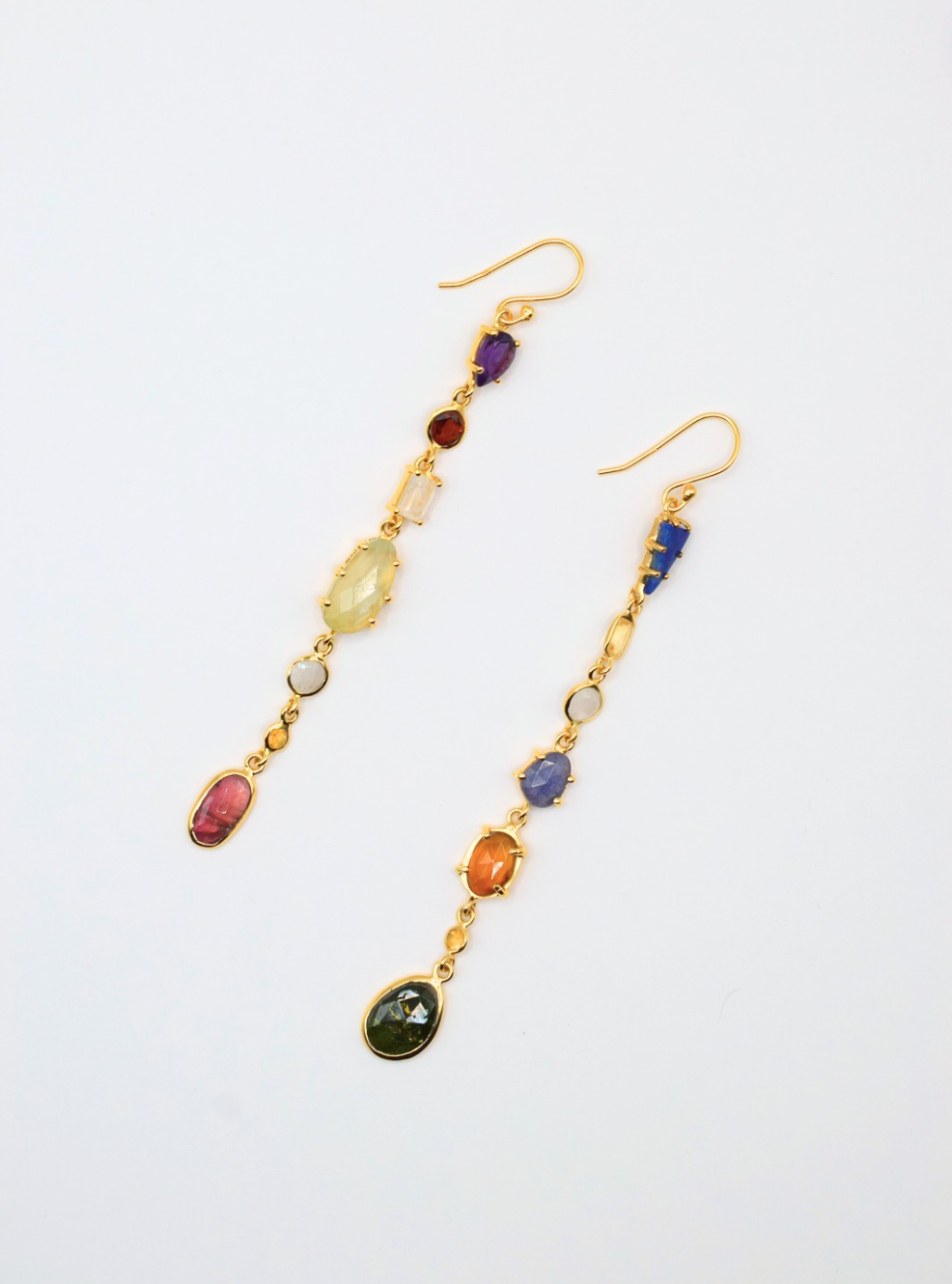 Mixed Stones Drop Earrings