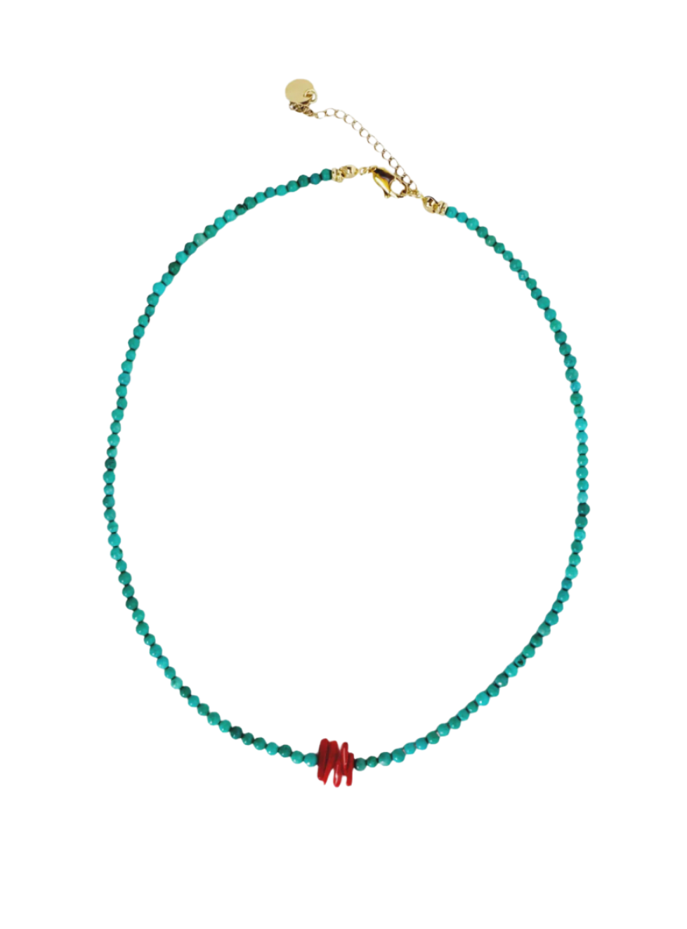 Turquoise and Mini Coral Necklace