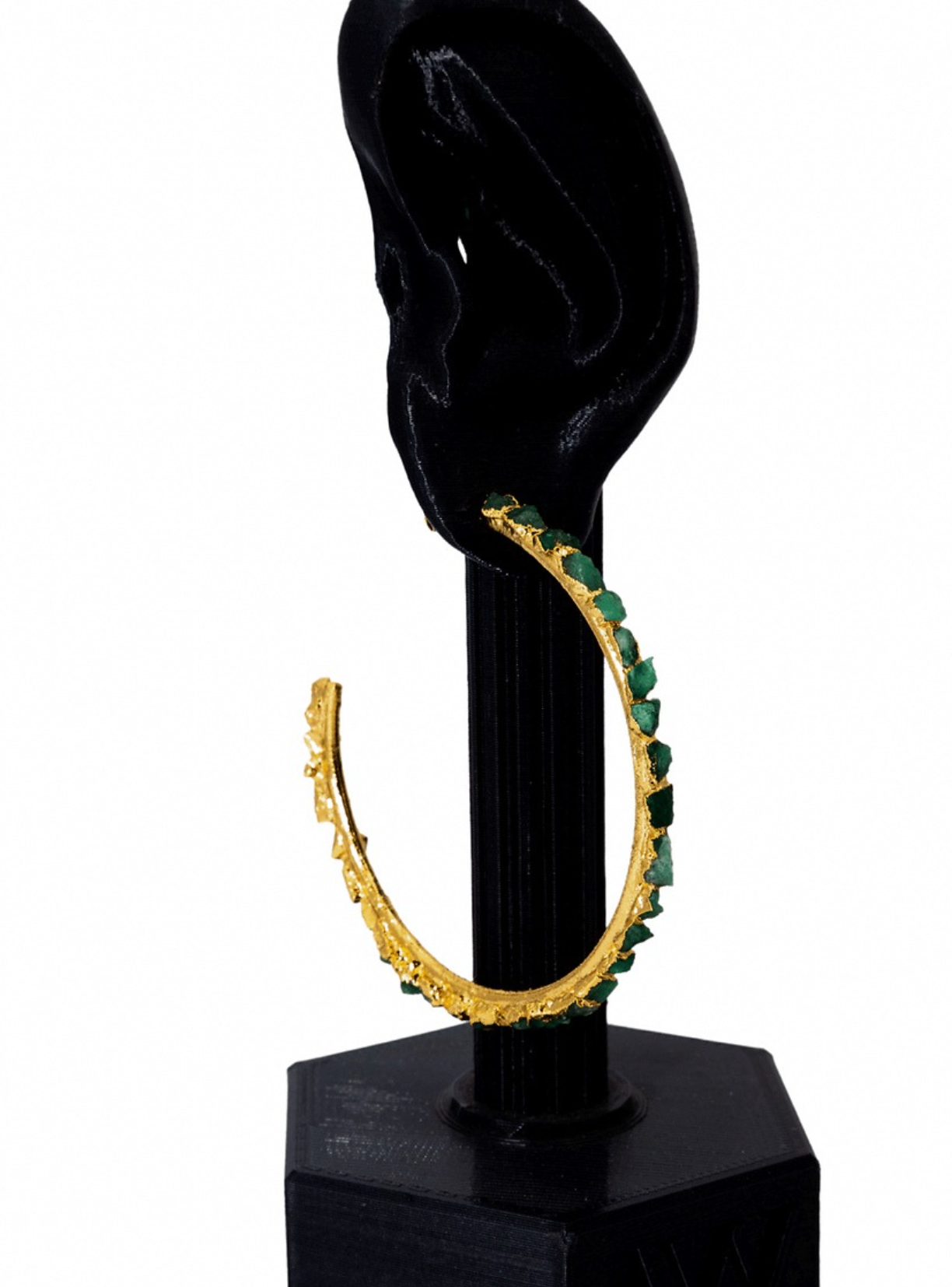 Large Emerald Hoops