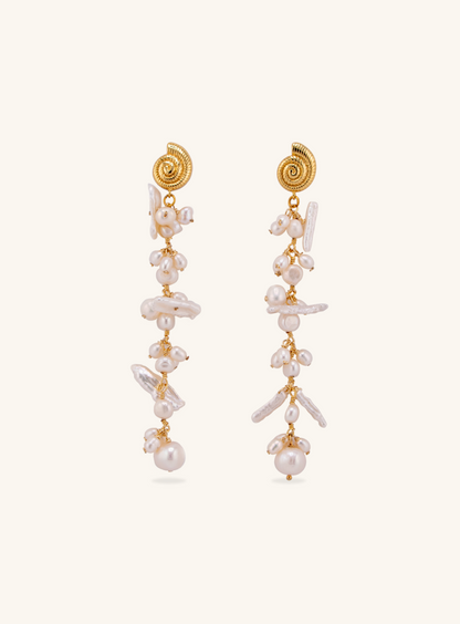 Golden Pearl Earrings