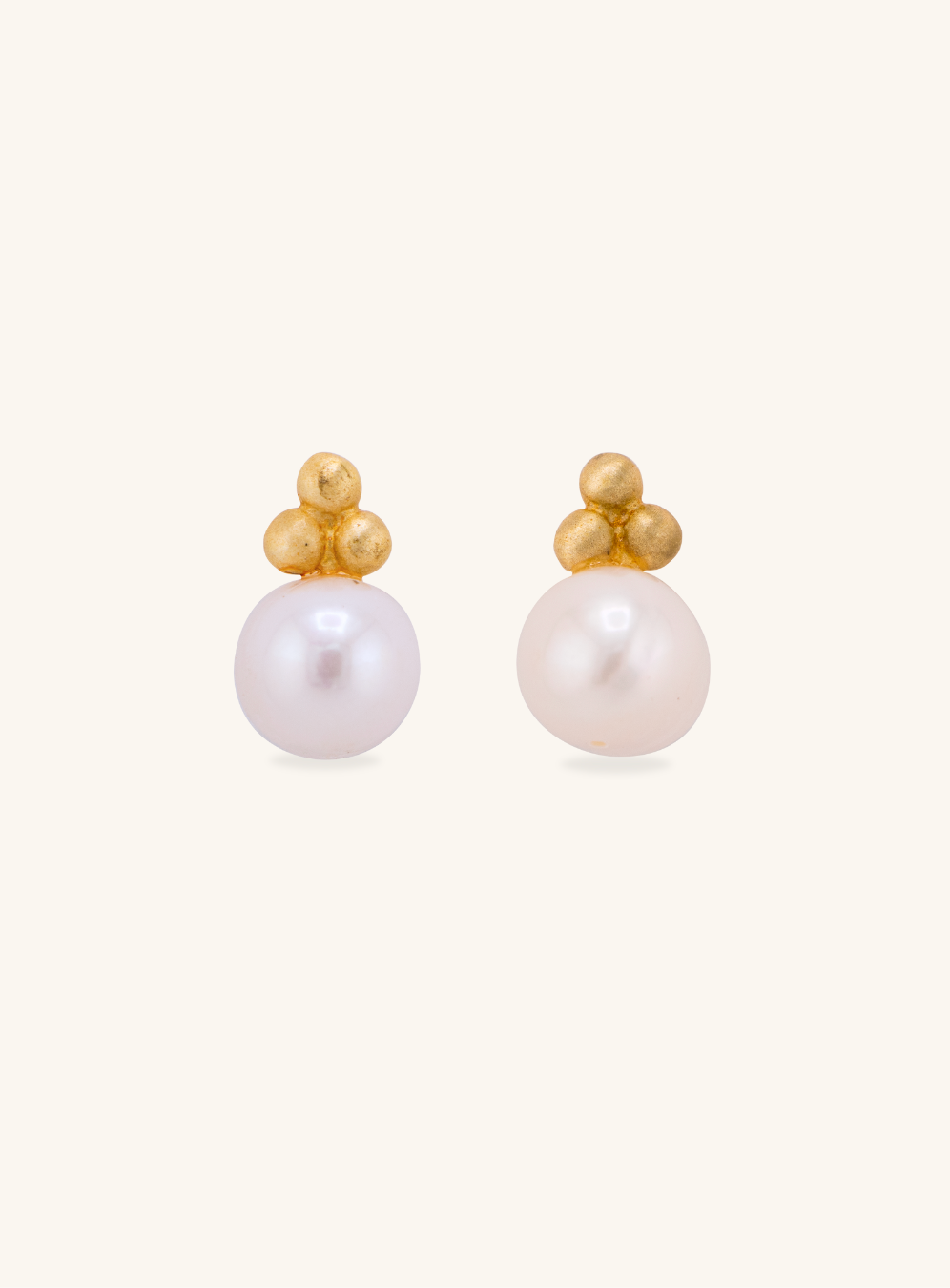 Golden Crown Pearl Studs