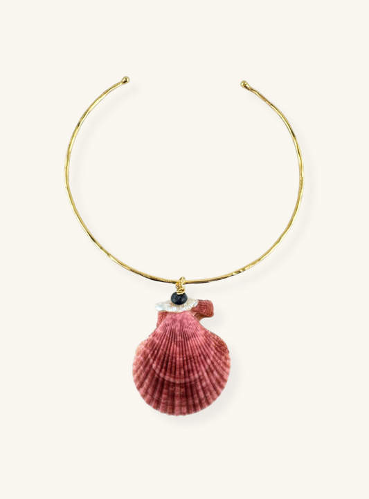 Ruby Shell Lapis Choker