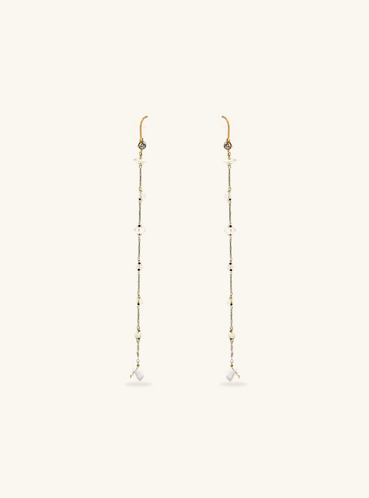 Long Clear Stone Earrings