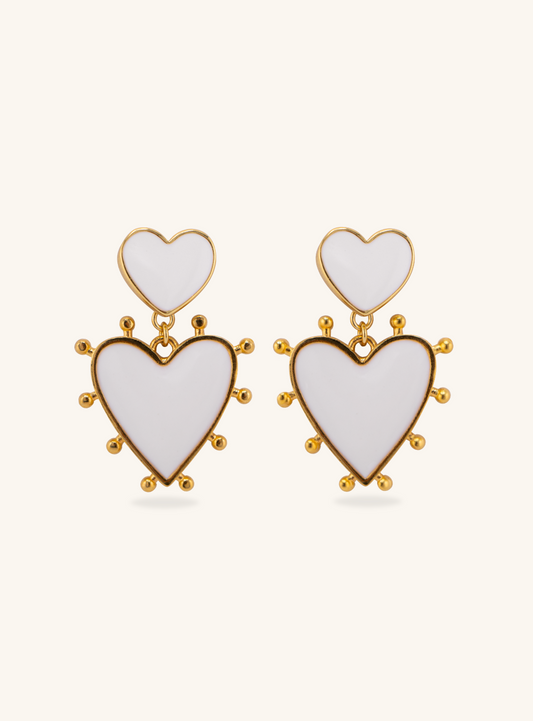 Double Heart Statement Earrings