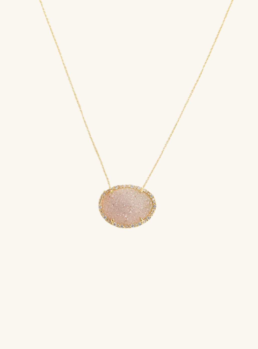 Freeform Druzy Oval Necklace