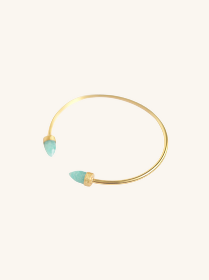 Double Crystal Point Bangle Bracelet