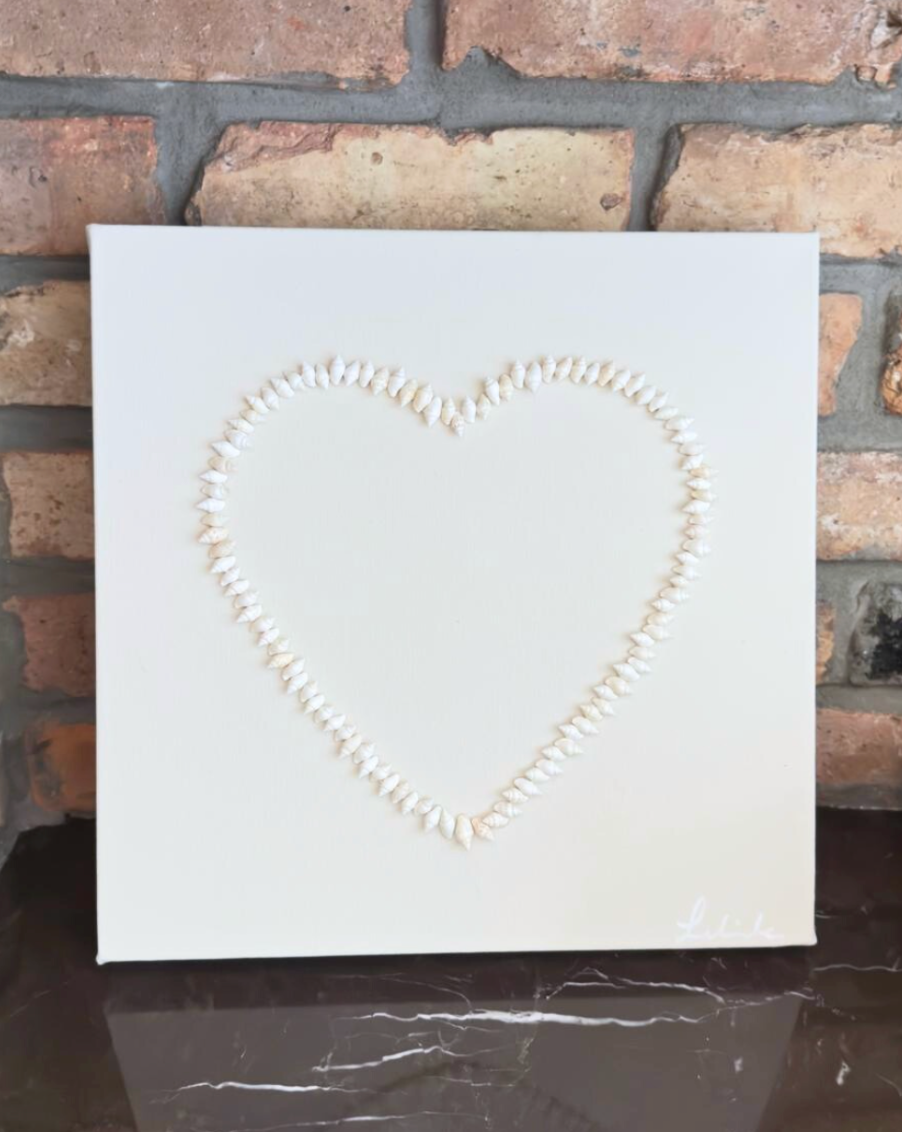 Ocean Heart Shell Art