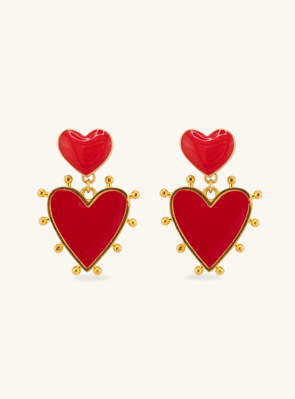 Double Heart Statement Earrings